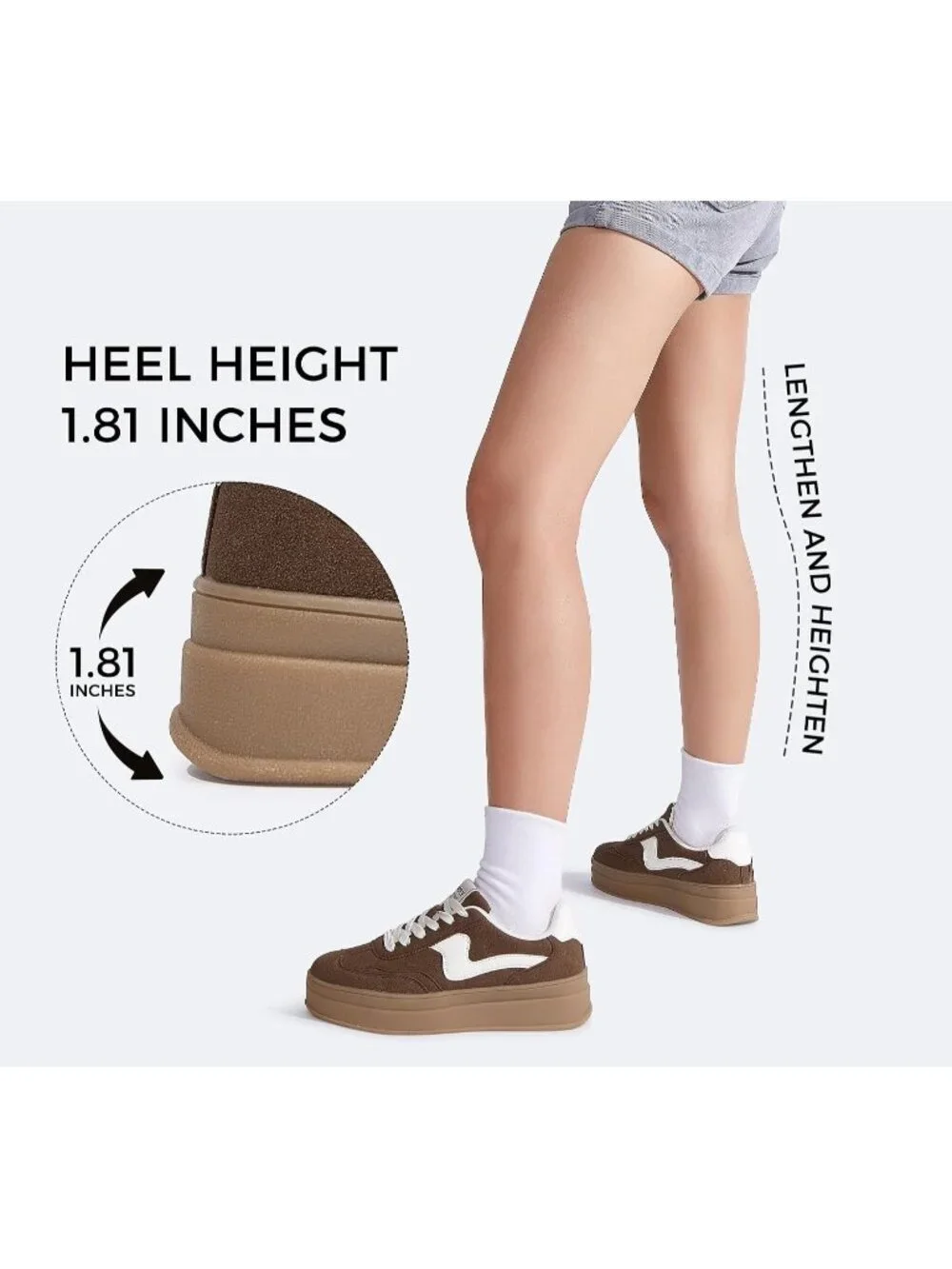 🆕Women's Dark Brown Platform Fashion Sneakers Thick Sole Casual Walking Shoes